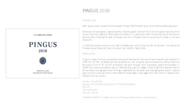 Pingus 2018 En Primeur